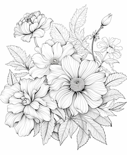 Ботаническое блаженство Книга для окрашивания цветов для взрослых с изысканными цветочными узорами