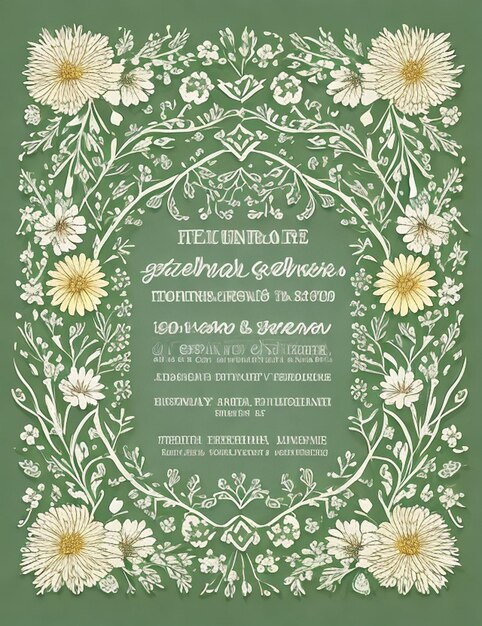 Botanical bliss handdrawn meadow greenery seamless border