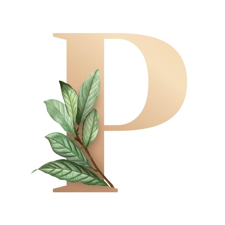 Photo botanical capital letter p transparent png