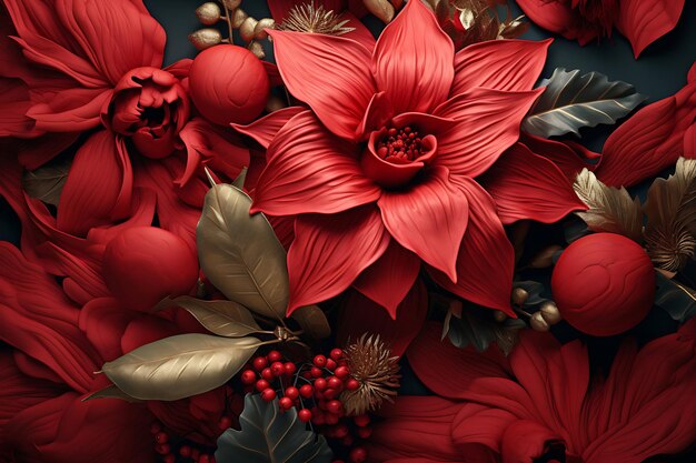 Photo botanical christmas background