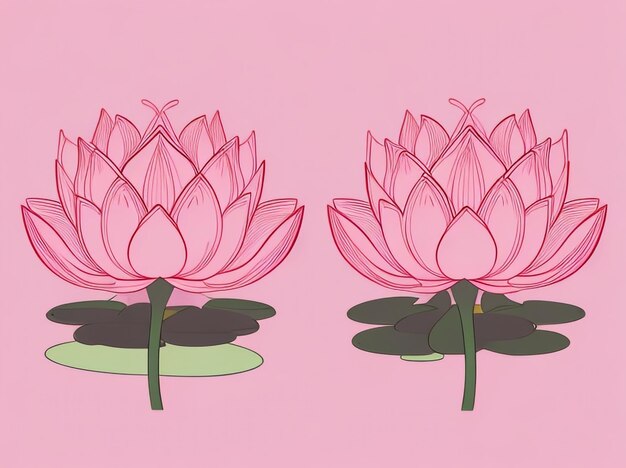 사진 식물학적 우아함 아름다운 분홍색 로터스 꽃은 창조적 예술로 만들어졌습니다.