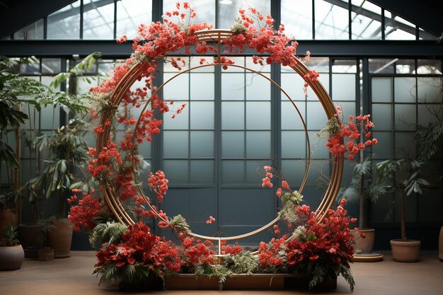 Botanical Elegance in a Circular Frame