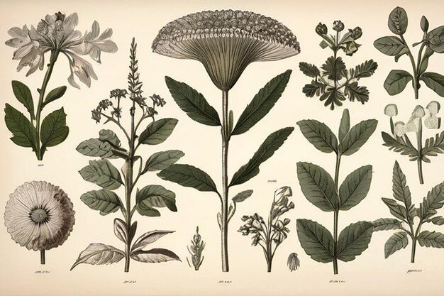 Botanical Engraving Print