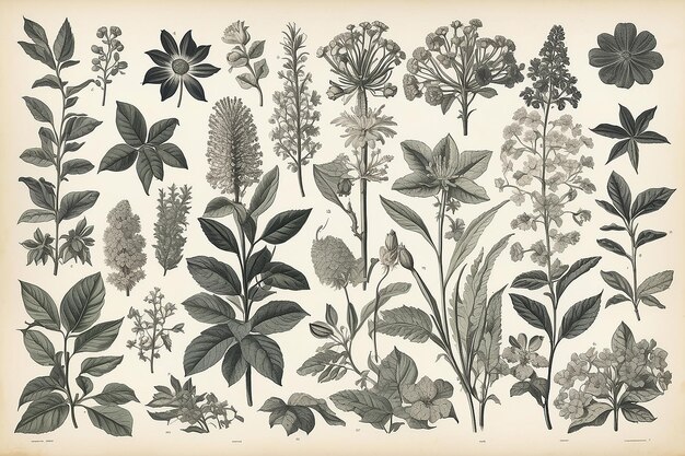 Botanical Engraving Print