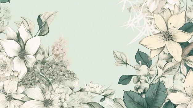 Botanical flower pattern background generative ai