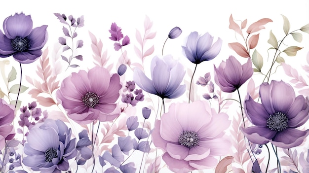 Botanical flower pattern seamless digital design
