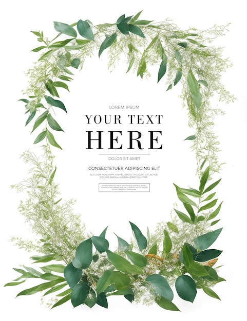 텍스트를 위한 공간이 있는 수채화 스타일의 식물 꽃 포스터 디자인