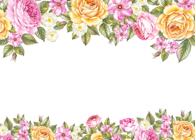 The Botanical Flowers frame background