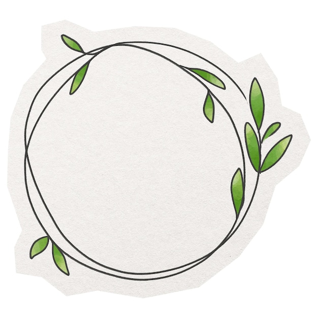 botanical frame png doodle sticker transparent background