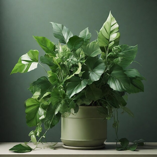 Botanical freshness indoors green leaves organic plant studio still life ai generative