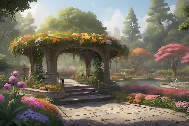 Botanical Garden Exhibit Pappy Flowers Beauty Concept Art