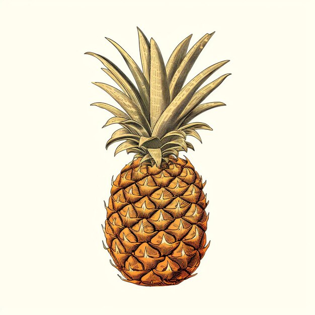 Photo botanical illustration pineapple