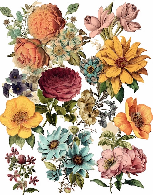 Foto illustrazione botanica ad acquerello di un bellissimo fiore