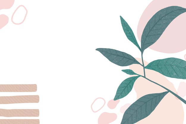 Botanical leaf Memphis png background transparent in pastel