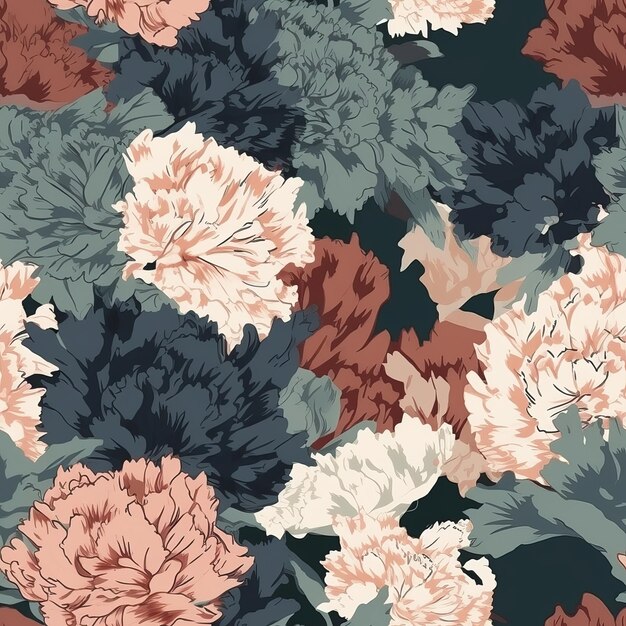 Botanical opportunity organize come full circle for organize and update with plant foundation for prints and weaved works of craftsmanship Seamless pattern AI Generated