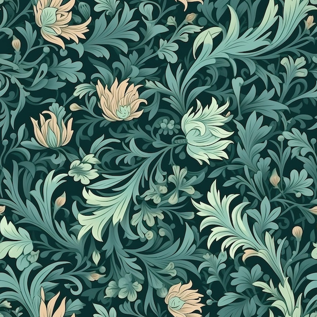 Photo botanical pattern in a vintage style