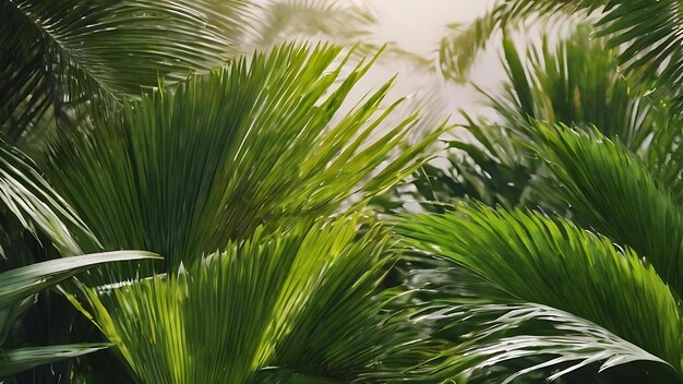 Botanical product backdrop palm leaves