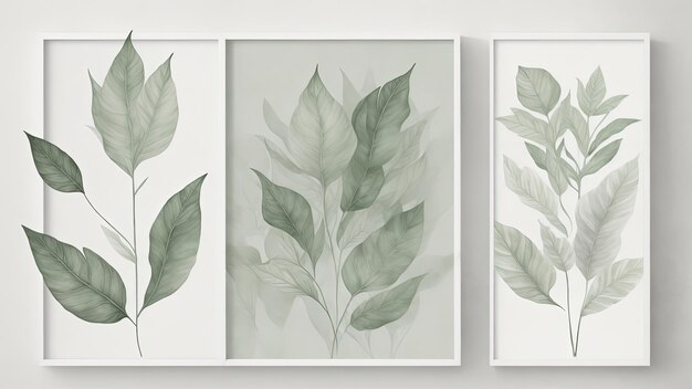 Photo botanical serenity doodle art collection for wall decor