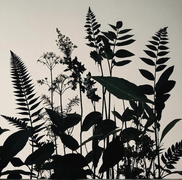 Foto botanical silhouette collage