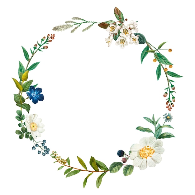 ボタニカル・ウィランス (Botanical Wreath) はPNGフレームのステッカーで手描きのイラストです