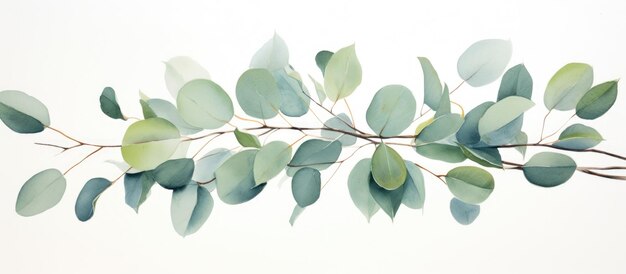 Botanische aquarel van eucalyptus takken