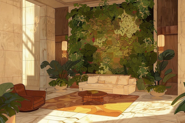 Botanische illustratie voor de woonkamer