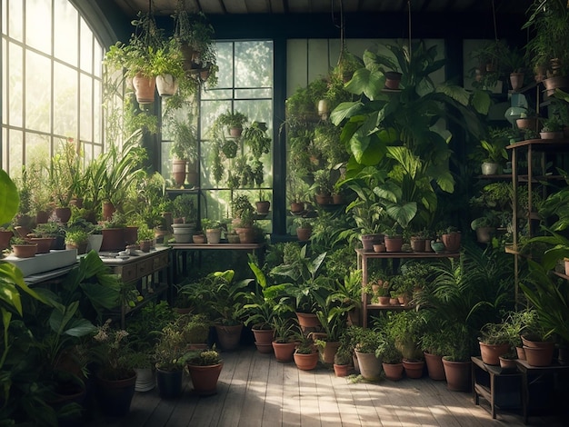 botanische kamer in het huis