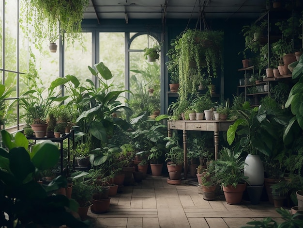 botanische kamer in het huis