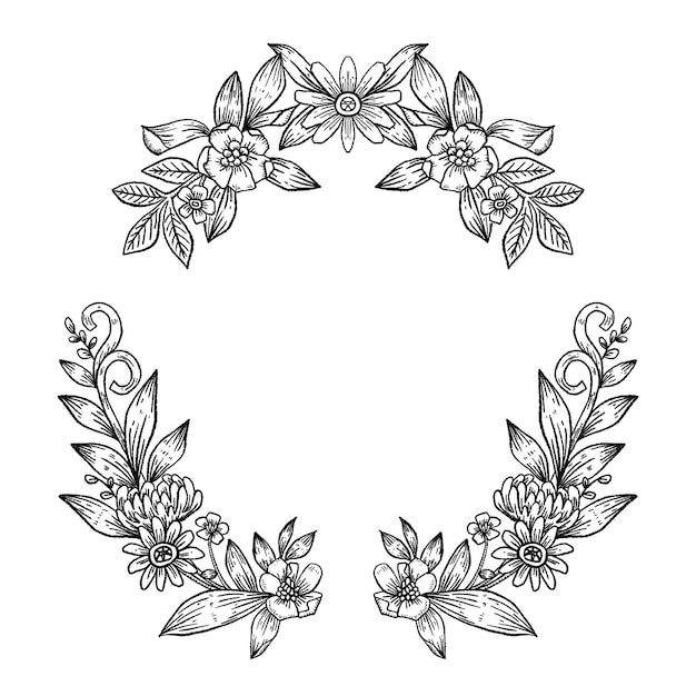 Botanische krans png frame vintage illustratie doorzichtige achtergrond