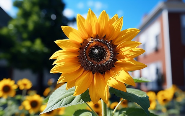 Botanische zonnebloem AI