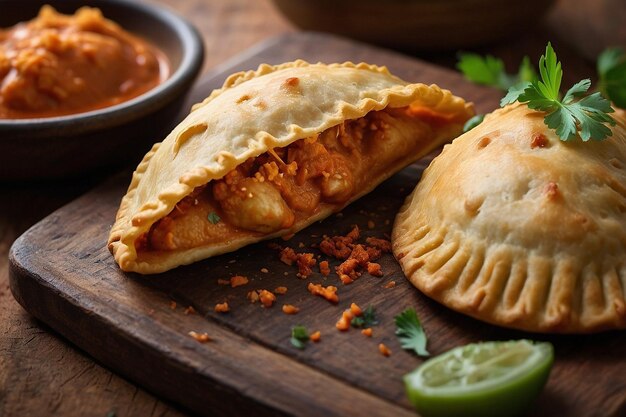 Foto boter kip empanadas met een pittige kick