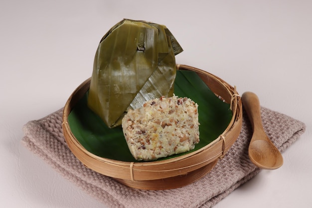 Bothok Kacang Tolo or Botok Kacang Merah Wrapped in Banana Leaf