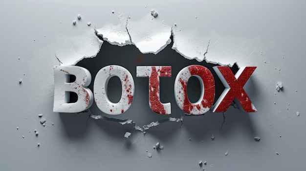 Botox Word Revealed Through Hole in Wall