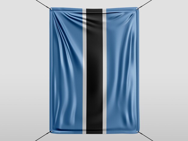 botswana of 3D render flag Isolated and white background