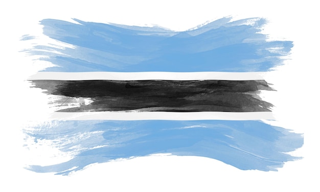 Botswana flag brush stroke, national flag on white background