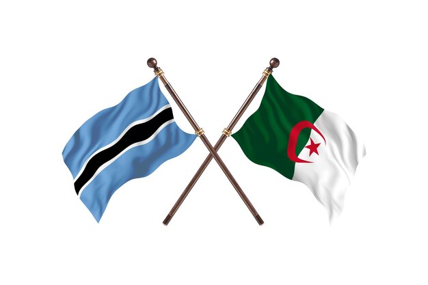 Botswana versus Algerije vlaggen achtergrond