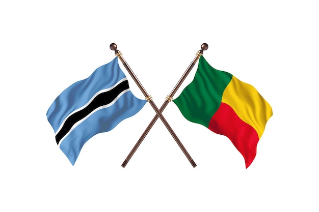 Botswana versus Benin Vlaggen Achtergrond