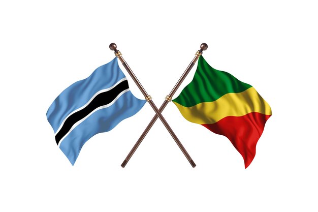 Botswana versus Congo, Democratische Republiek van de vlaggen Achtergrond