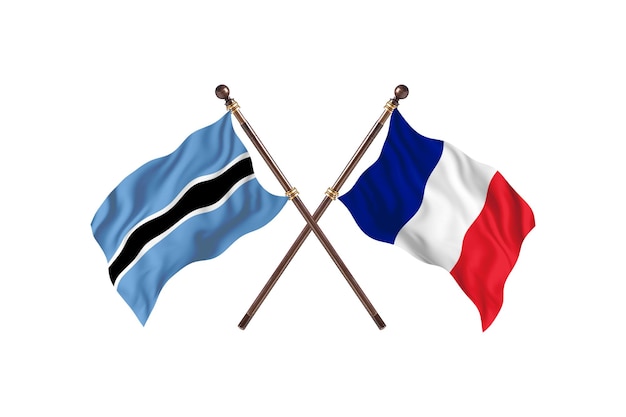 Botswana versus Frankrijk vlaggen achtergrond