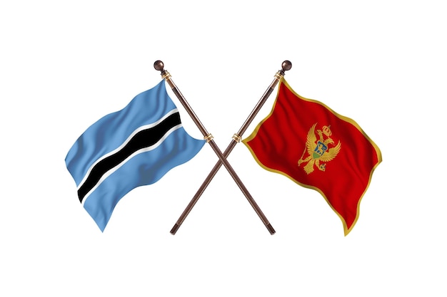 Botswana versus montenegro vlaggen achtergrond