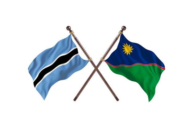 Botswana versus Namibië vlaggen achtergrond