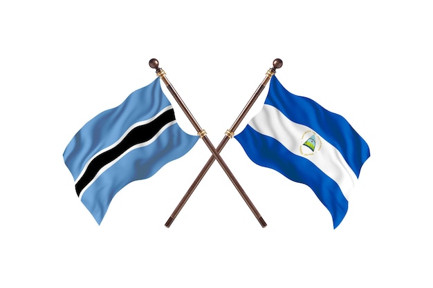 Botswana versus Nicaragua vlaggen achtergrond