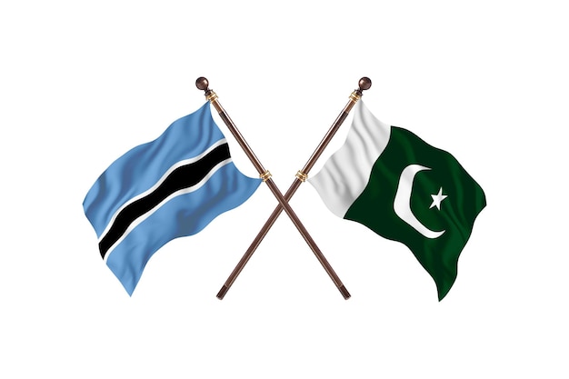 Botswana versus Pakistan vlaggen achtergrond