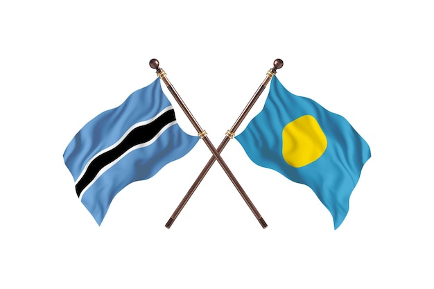 Botswana versus Palau-vlaggenachtergrond
