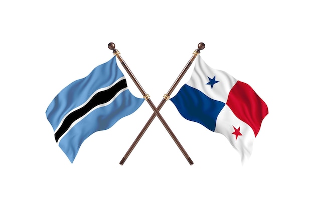 Botswana versus Panama-vlaggenachtergrond