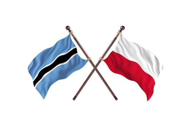 Botswana versus Polen vlaggen achtergrond