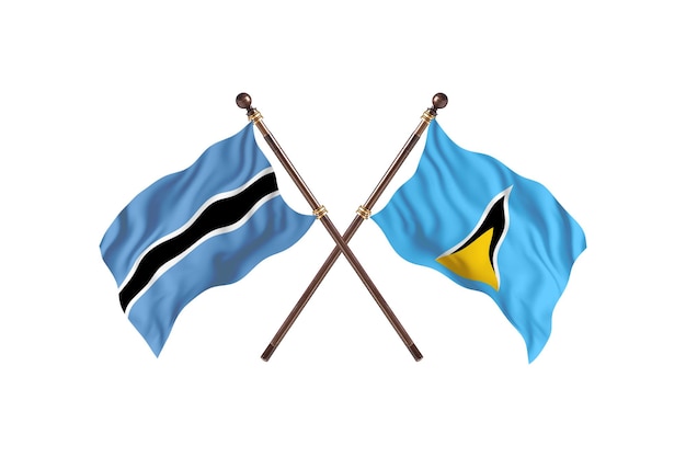 Botswana versus Saint Lucia vlaggen achtergrond