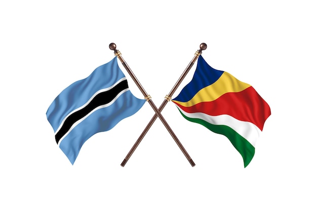 Botswana versus Seychellen vlaggen achtergrond