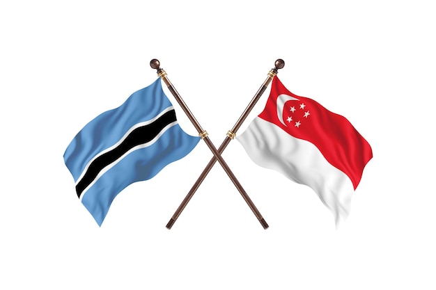 Botswana versus singapore vlaggen achtergrond