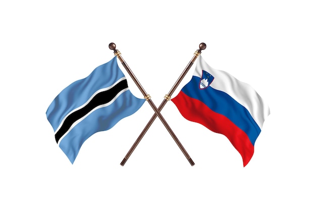 Botswana versus Slovakia Flags Background